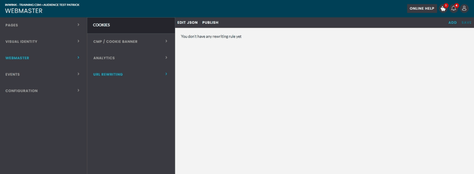 Redirecting pages from a root site