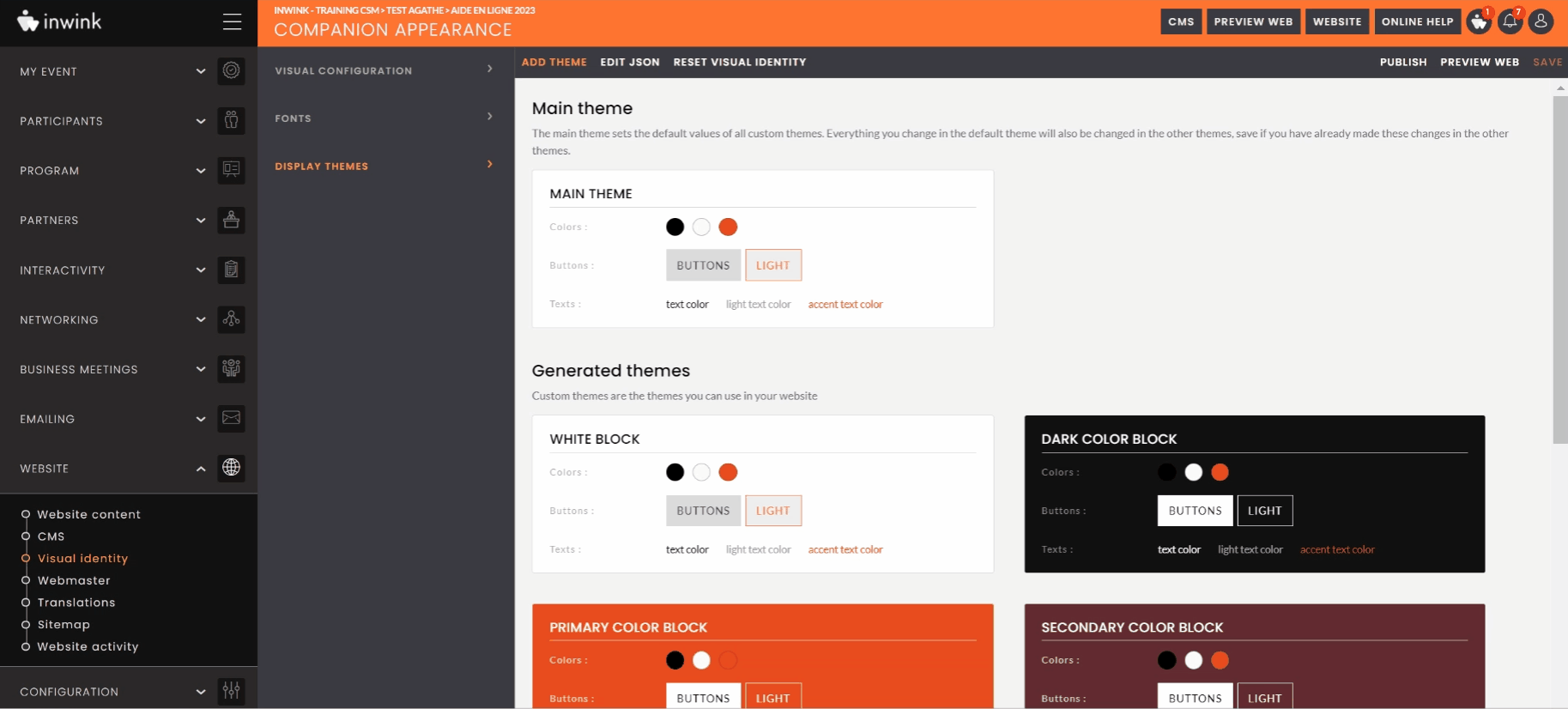 Set up your display themes