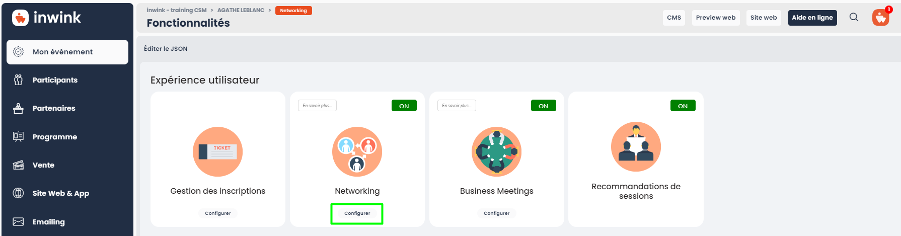Setting up the networking onboarding module